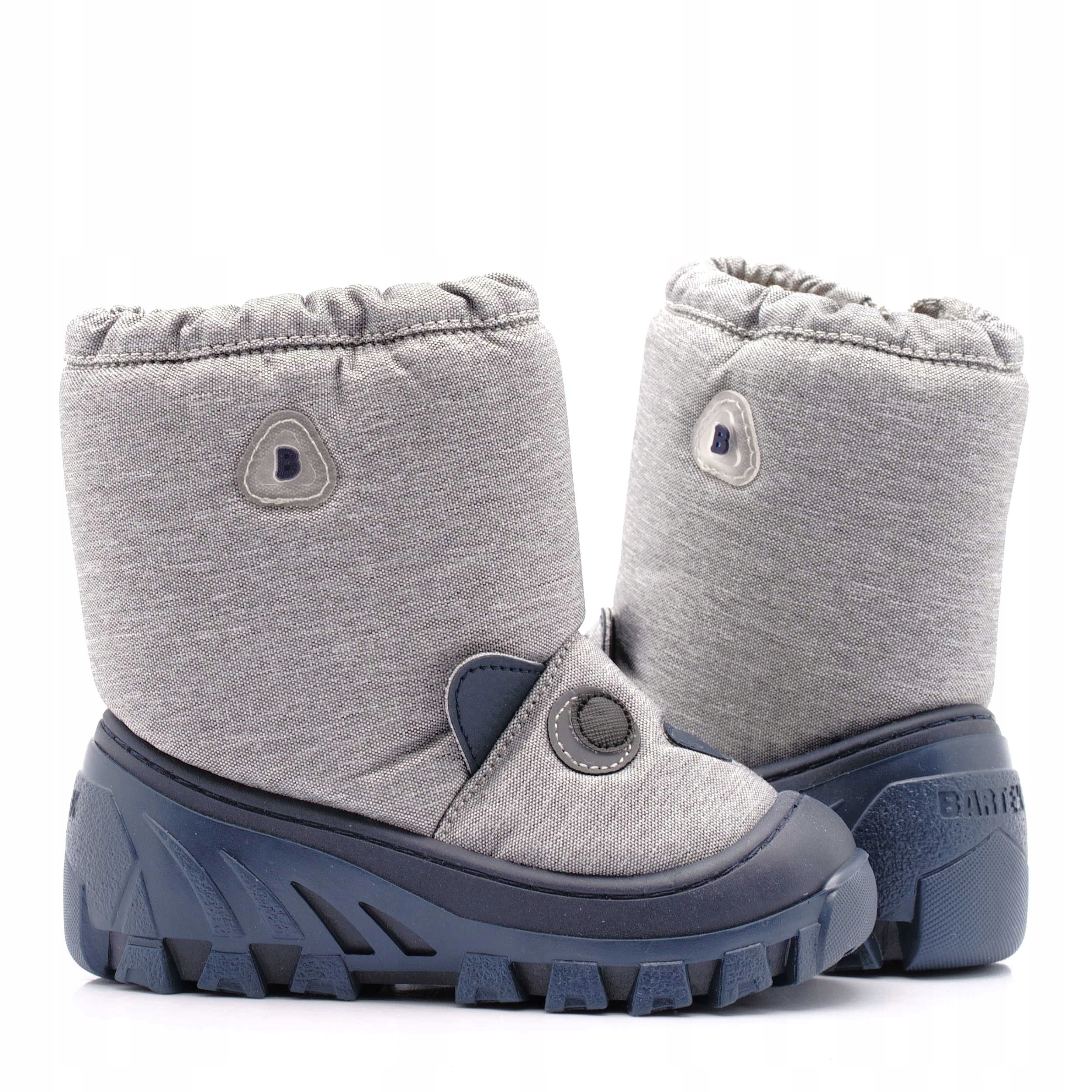 BARTEK ŚNIEGOWCE buty ocieplane wełna kozaki 26/27 Kolor szary