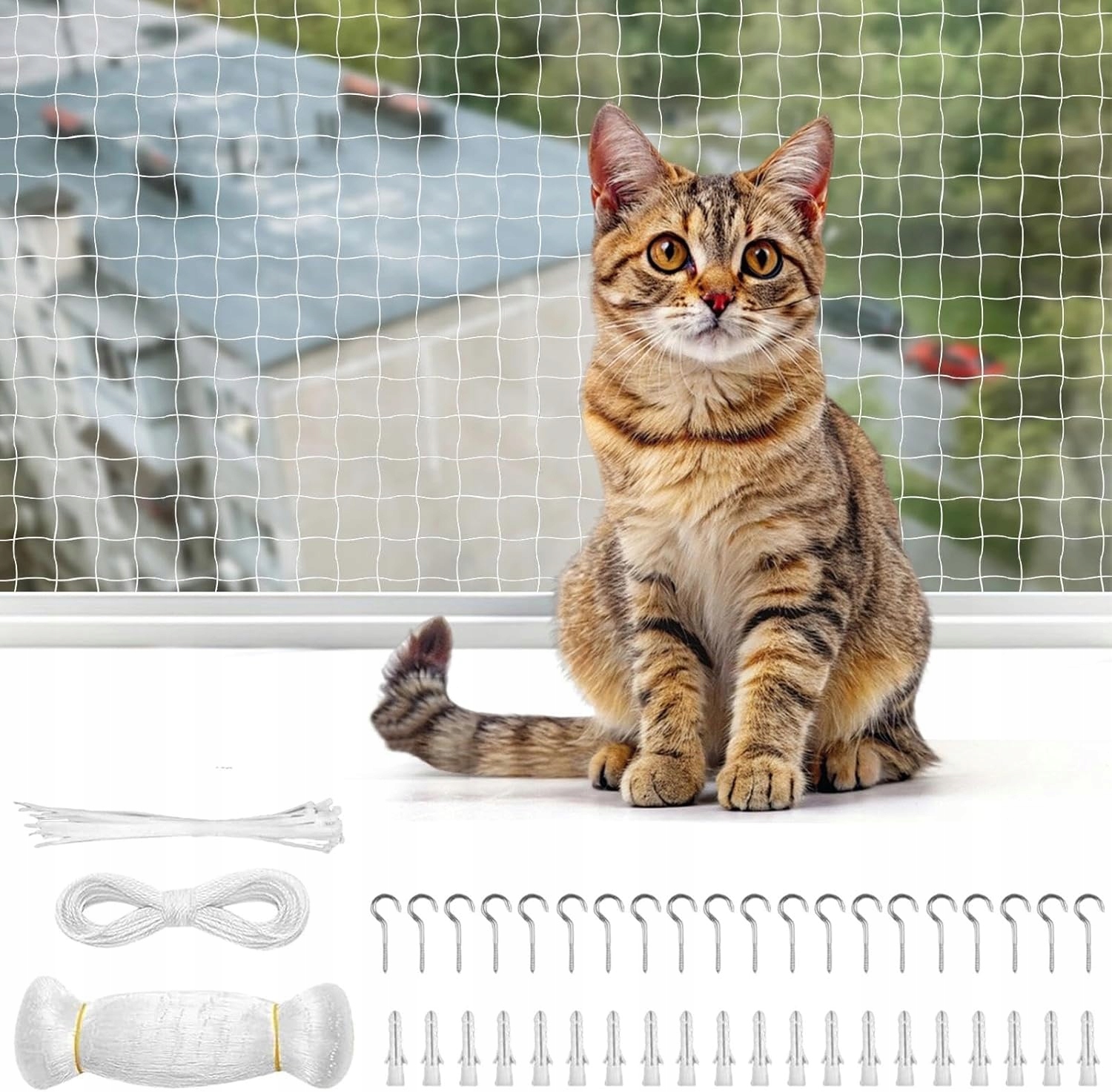 Síťka Na Balkon Pro Kočky Na Ptáky Holuby Očko Bílá 8x3M