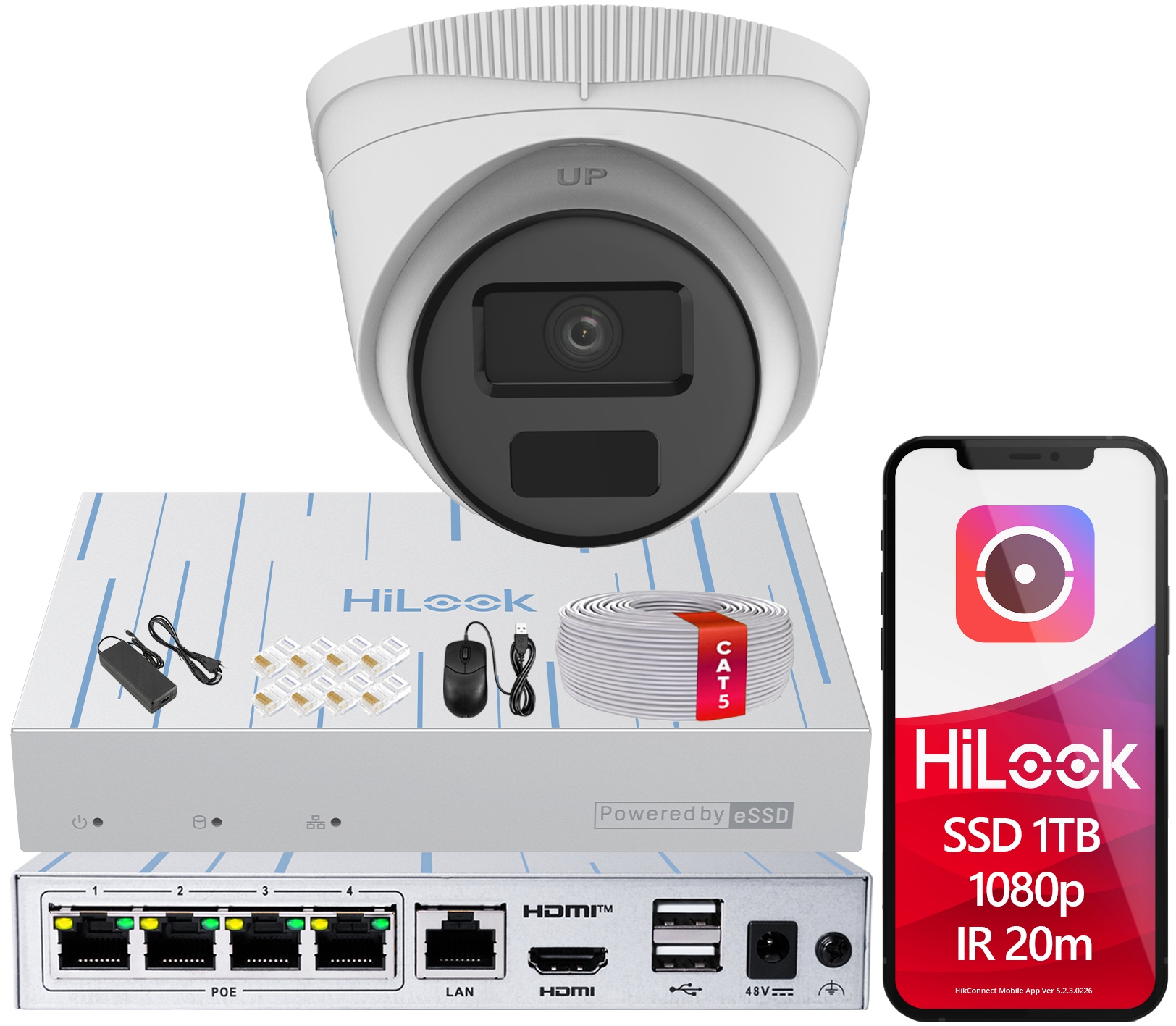 Sada Ip monitorování pro domácnost Full Hd kamera Záznamník s Ssd diskem 1TB