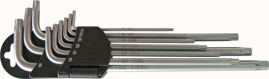 KLUCZE TORX 5 KATNE Z OTWOREM TS10 TS50 9 szt