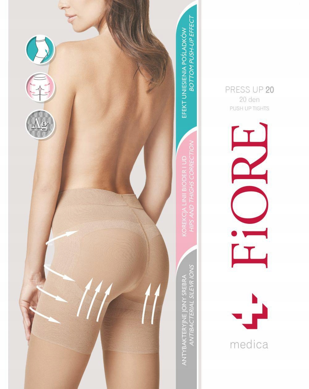 Fiore Press Up Punčocháče 20 Den 4-L Light Natural