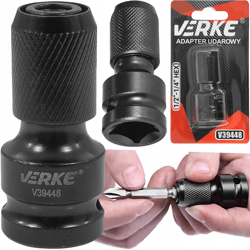 ADAPTER PRZEJŚCIÓWKA KLUCZY UDAROWYCH WIERTEŁ BITÓW GRZECHOTKĘ 1/2 1/4 HEX