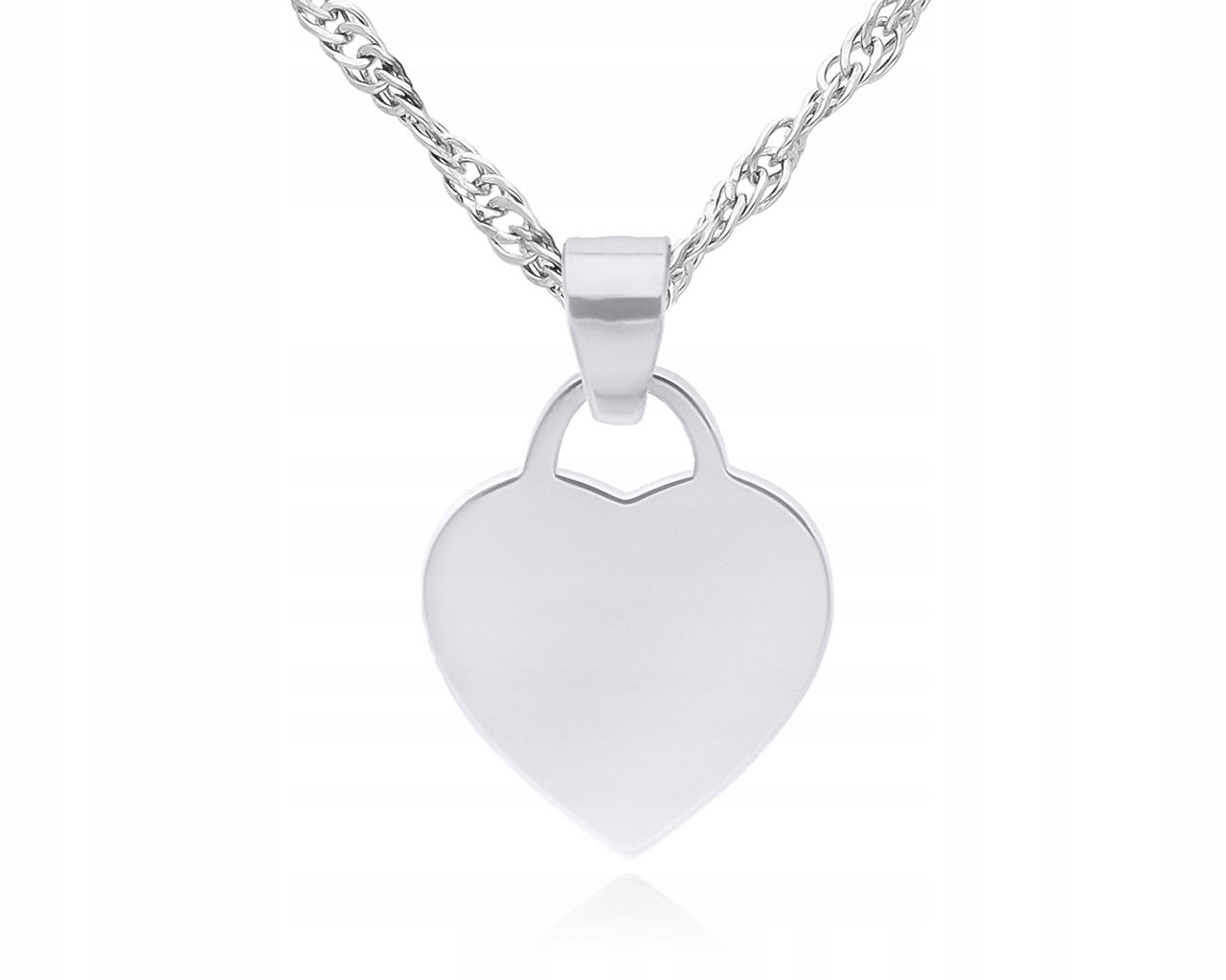 Stříbrný Řetízek Dámský se srdcem Gravírování Stříbro Rod 925 Délka 42 cm