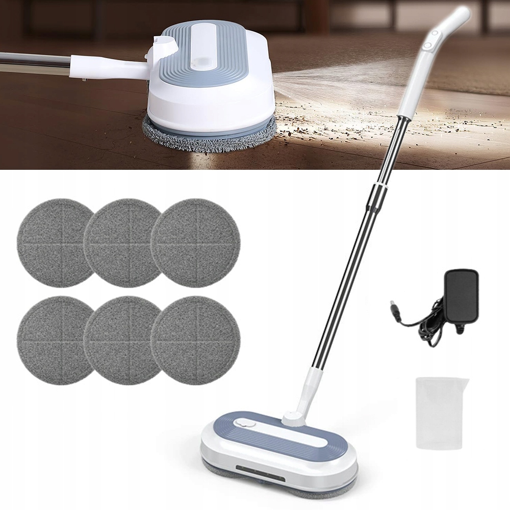Bezdrátový elektrický rotační mop, sada na mytí oken, reflektor