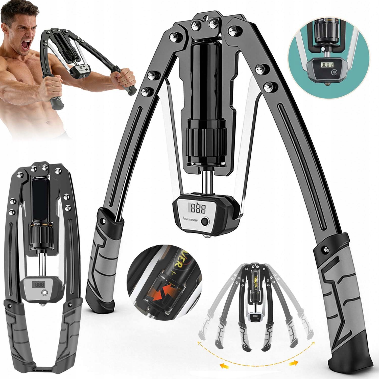 Silový Twister Pro Cvičení Ramen Klece, Hydraulická Regulace 10-200 Kg
