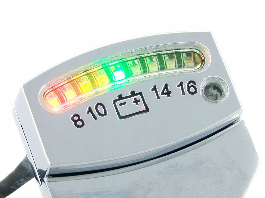 WSKAŹNIK ŁADOWANIA AKUMULATORA WOLTOMIERZ CHROM Numer katalogowy części WLA-003