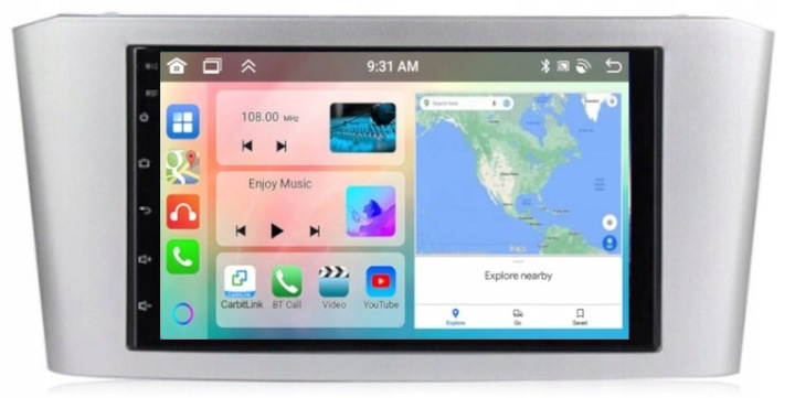 Rádio Navigace Carplay Gps Android Toyota Avensis T25 Wifi 4GB 64GB