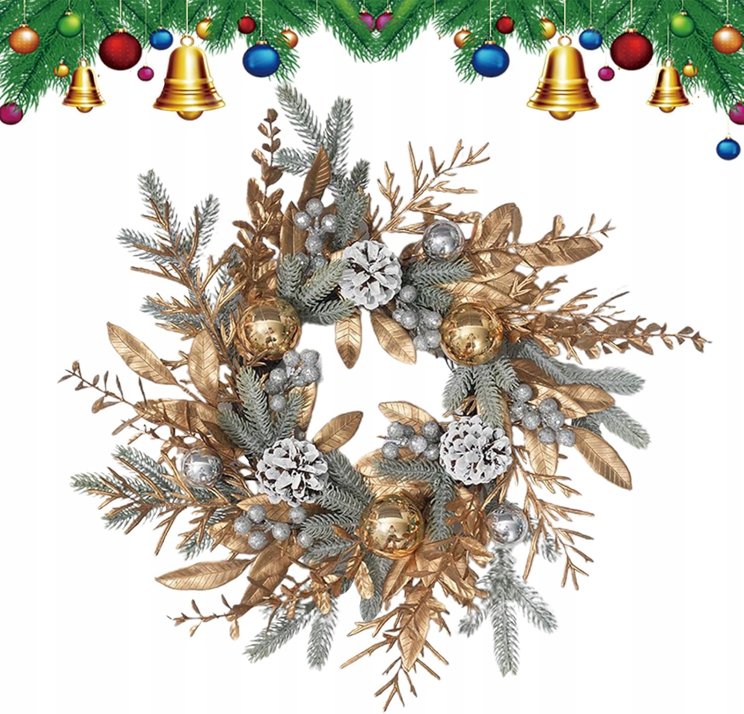 Vánoční věnec z borovicových šišek Vánoční dekorace