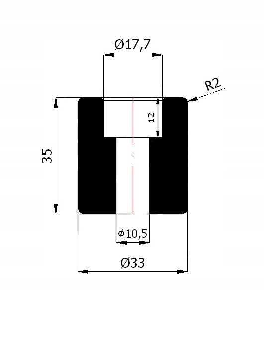 DO BRAM ROLKA PROWADZĄCA ZE ŚRUBĄ fi 33 mm RB-33S Kod producenta RB-33S