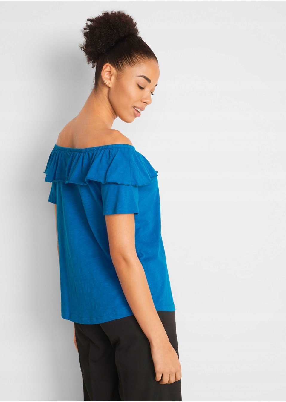 EA10 BLUZKA DAMSKA BONPRIX KR RĘKAW CARMEN 36 NIEBIESKA Rozmiar 36