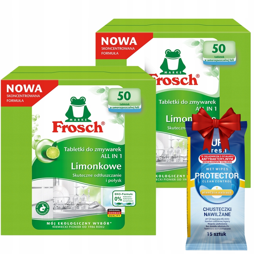 Frosch Limetkové tablety do myčky nádobí All-in-1 100 ks Dárek