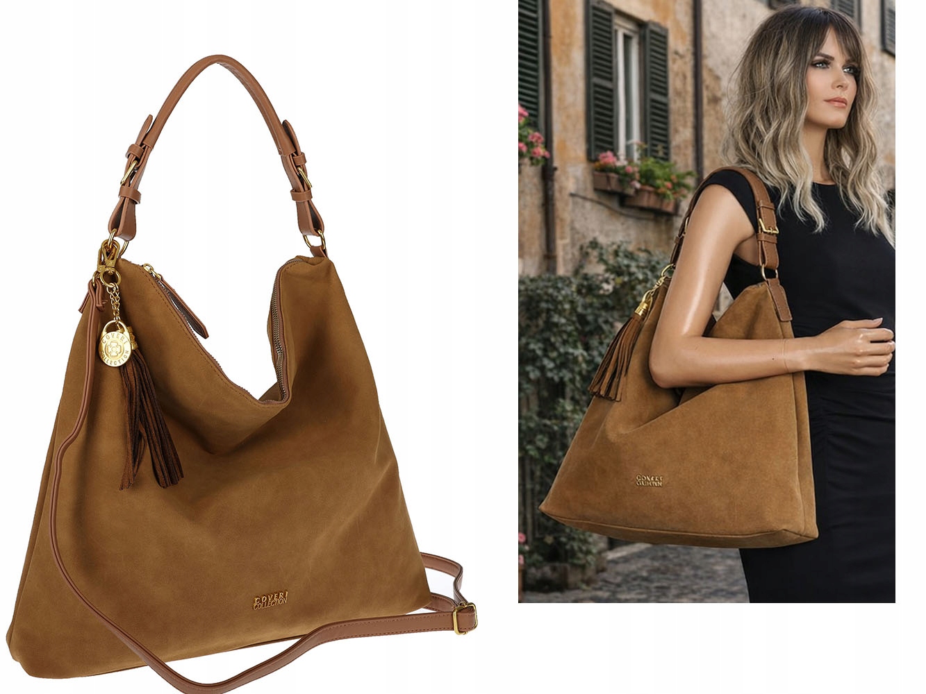 Dámská taška shopper prostorná městská taška přes rameno CC3151 Hnědá