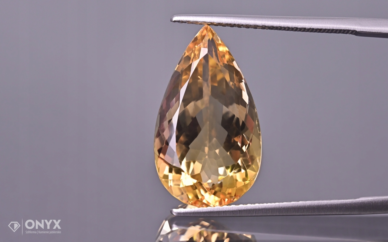 Citron fazetovaná slza 20x11,5 mm