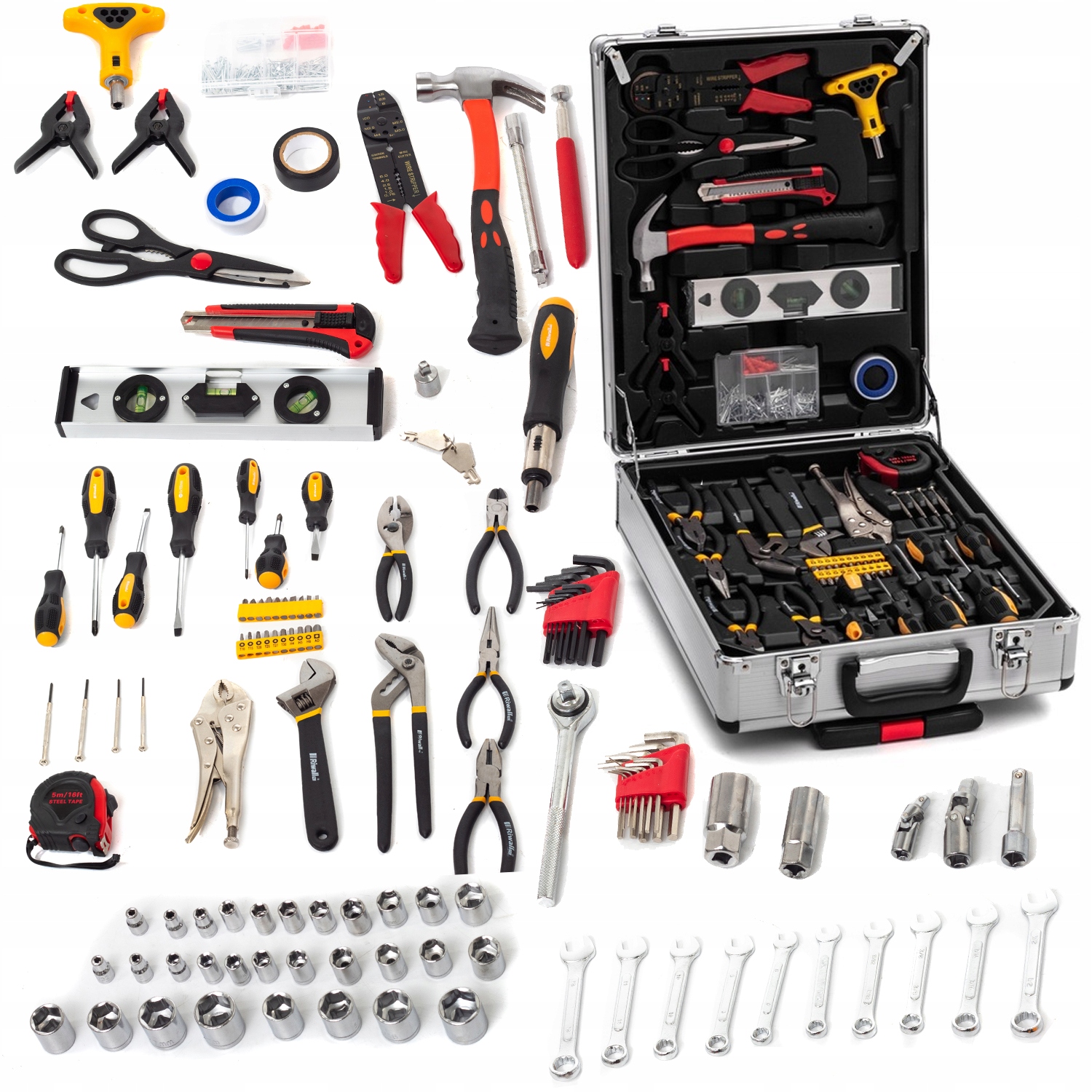 WALIZKA NARZĘDZIOWA ZESTAW NARZĘDZI KLUCZY 1750 ELEMENTÓW SUPER ZESTAW Marka Riwall Pro