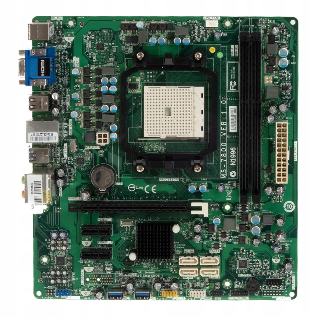 Msi MS-7800 Socket FM2 DDR3 PCIe Sata microATX