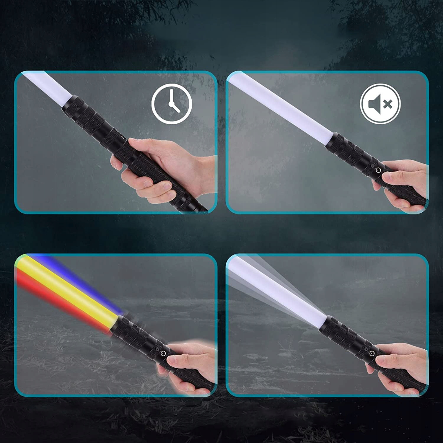 MIECZ ŚWIETLNY ŚWIECĄCY WOJOWNIK Z DŹWIĘK 16w1 KOL Materiał karton metal