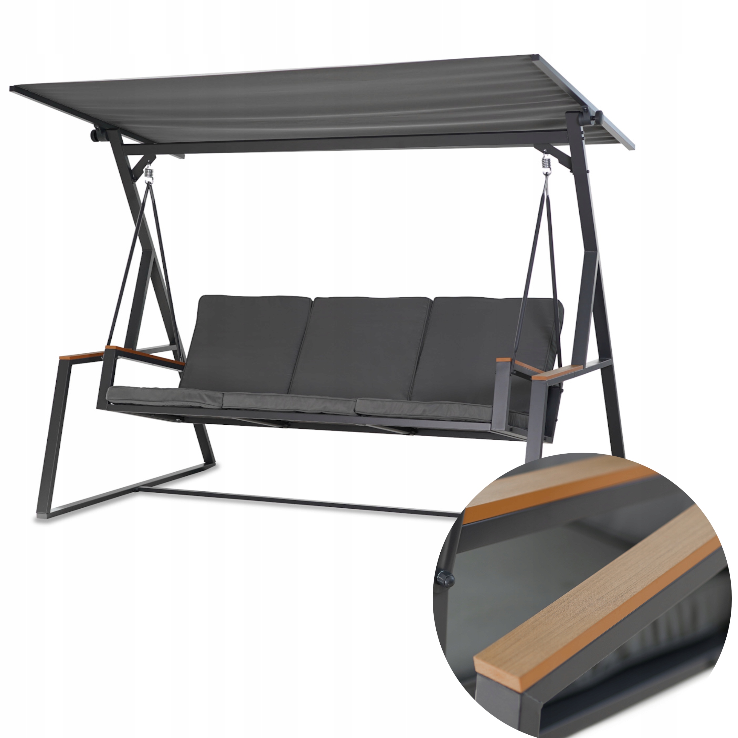 HUŚTAWKA OGRODOWA LUX linia PREMIUM BUJANA Z DASZKIEM