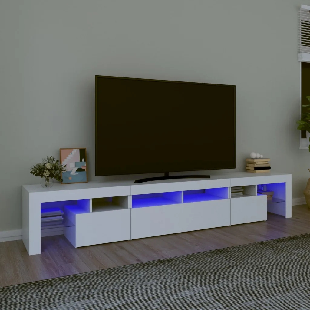 Tv skříňka s Led osvětlením bílá 230x36,5x40 cm Bílá 3152786