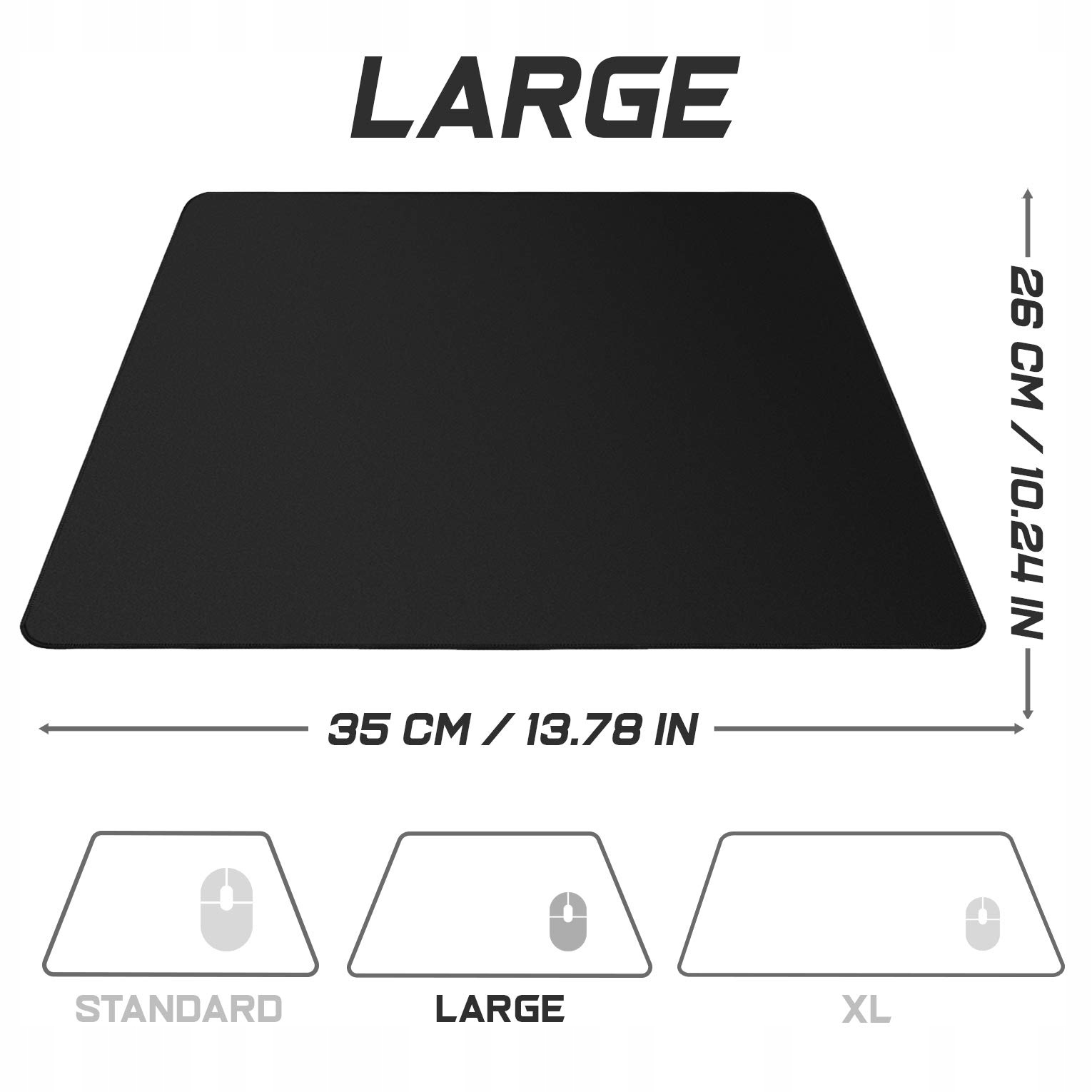 SIDORENKO PODKŁADKA GAMINGOWA XXL CZARNA ANTYPOŚLIZGOWA 350X260 MM — miniatura 3
