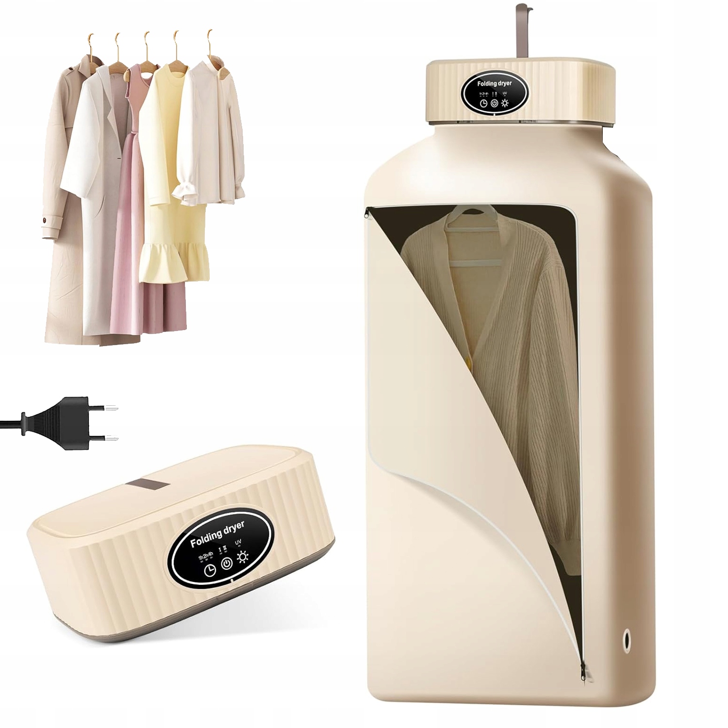 Levně Přenosná Sušák Na Prádlo 600 W Časovač/sterilizace Uv 360° Cyklus Sušení