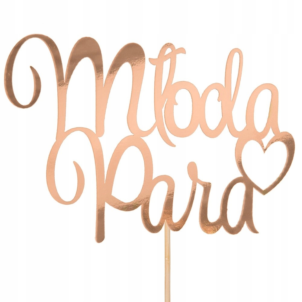 

Topper Młoda Para serce Rose Gold dekoracja tort