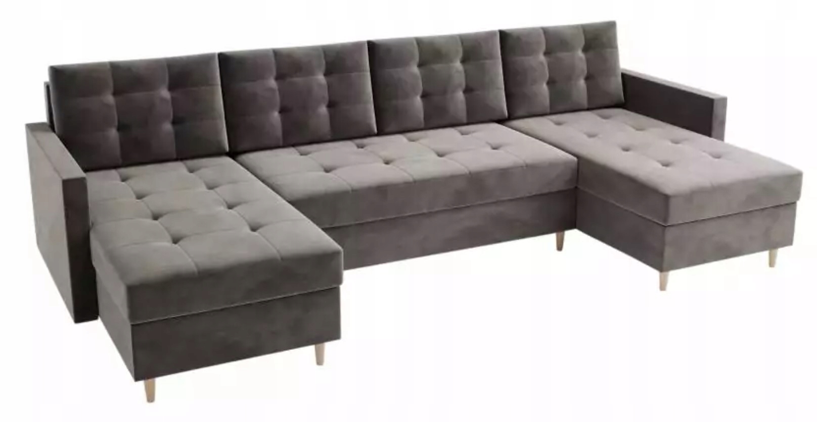 Rozkładany narożnik pikowany VIDO U kanapa narożna Marka Allmeblo