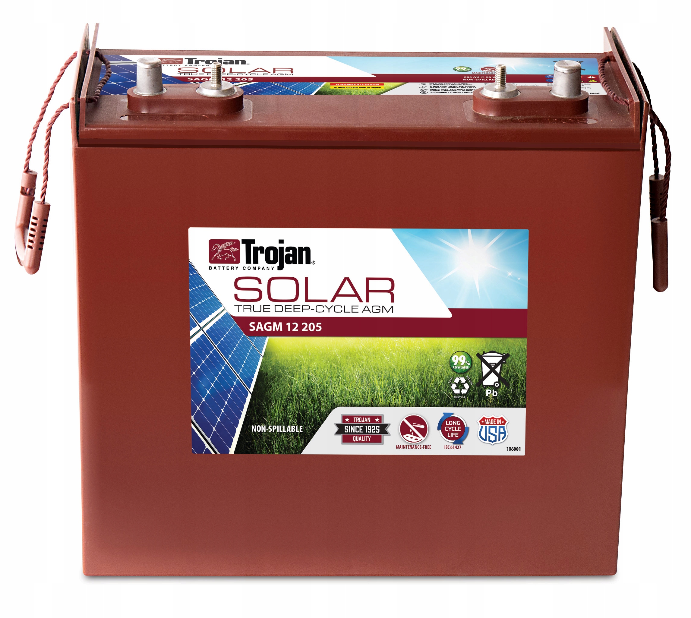 12 205 - Аккумулятор Trojan SAGM 12V 205ah Solar AGM