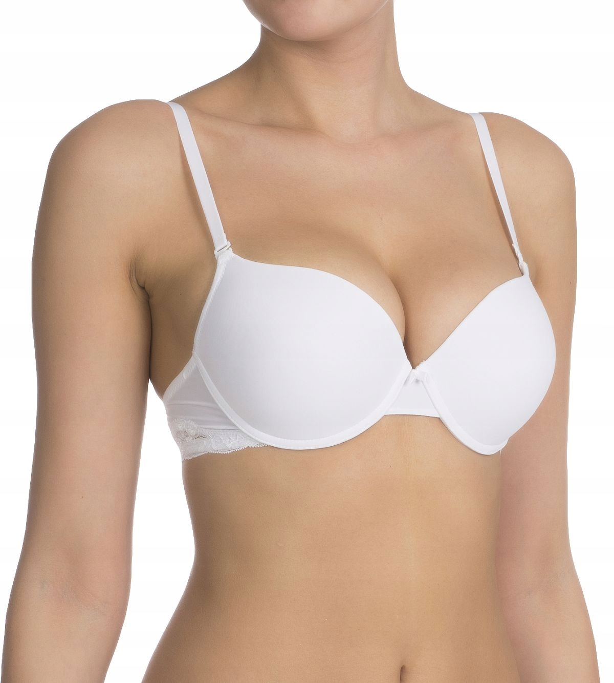 Biały biustonosz stanik Triumph push-up gładki Lovely Micro Whum 80C