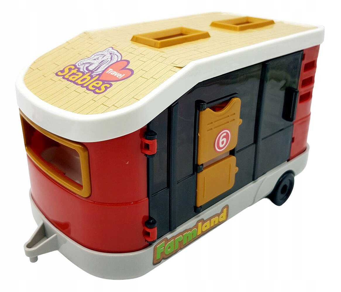 AUTOBUS AUTO DLA LALEK KAMPER MARZEŃ Z PRZYCZEPA OTWIERANY DOMEK FIGURKI Kolor dominujący wielokolorowy