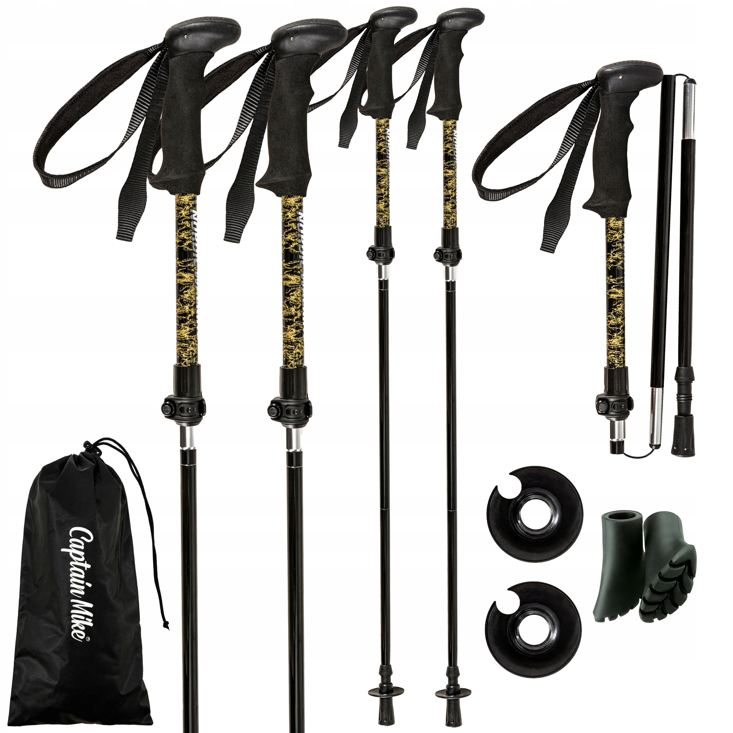 Trekové Hole Nordic Walking Lehké 3-SEGMENTOVÉ Skládací