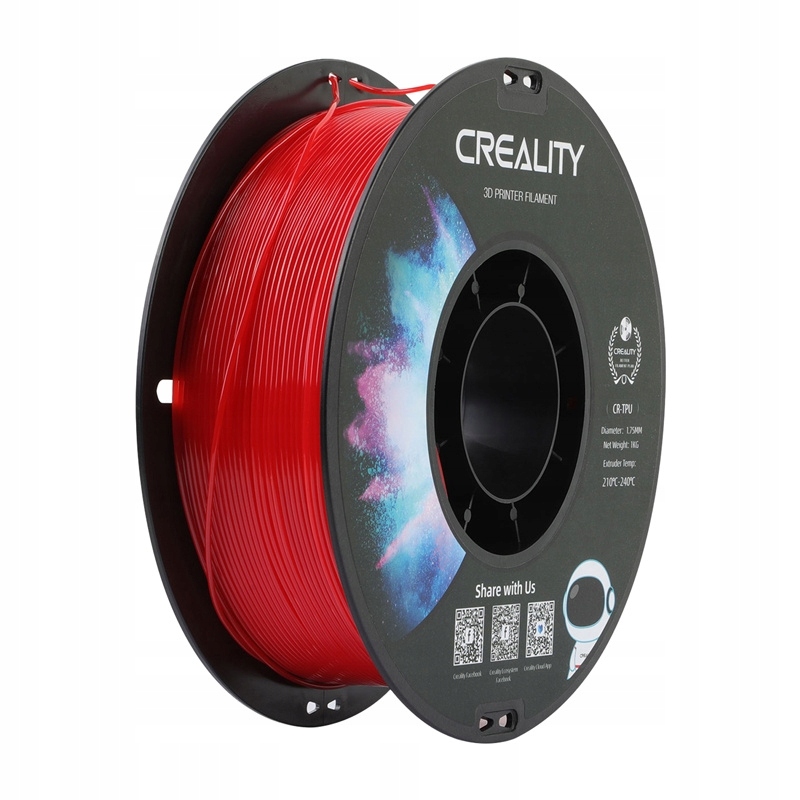 Creality Filament Tpu do Drukarki 3D Czerwony Odporny Elastyczny Wytrzymały