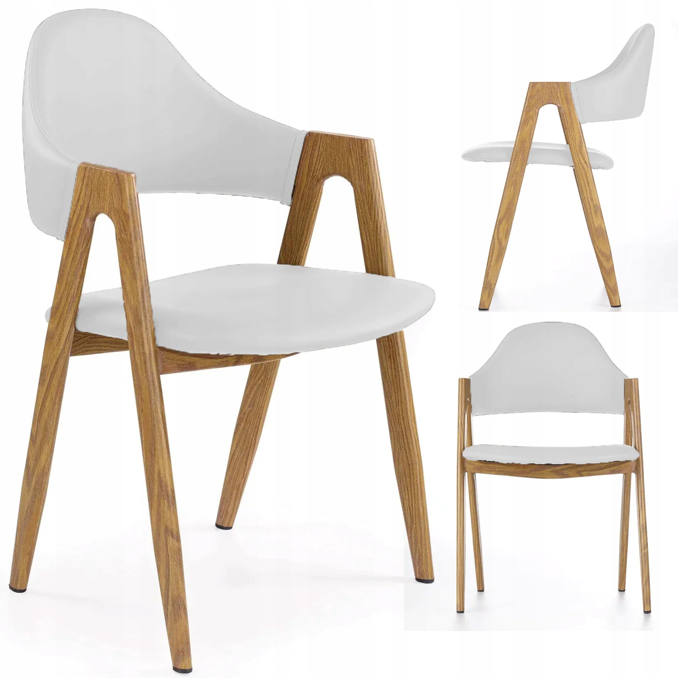 

Krzesło do Kuchni Jadalni K247 Biała EkoSkóra