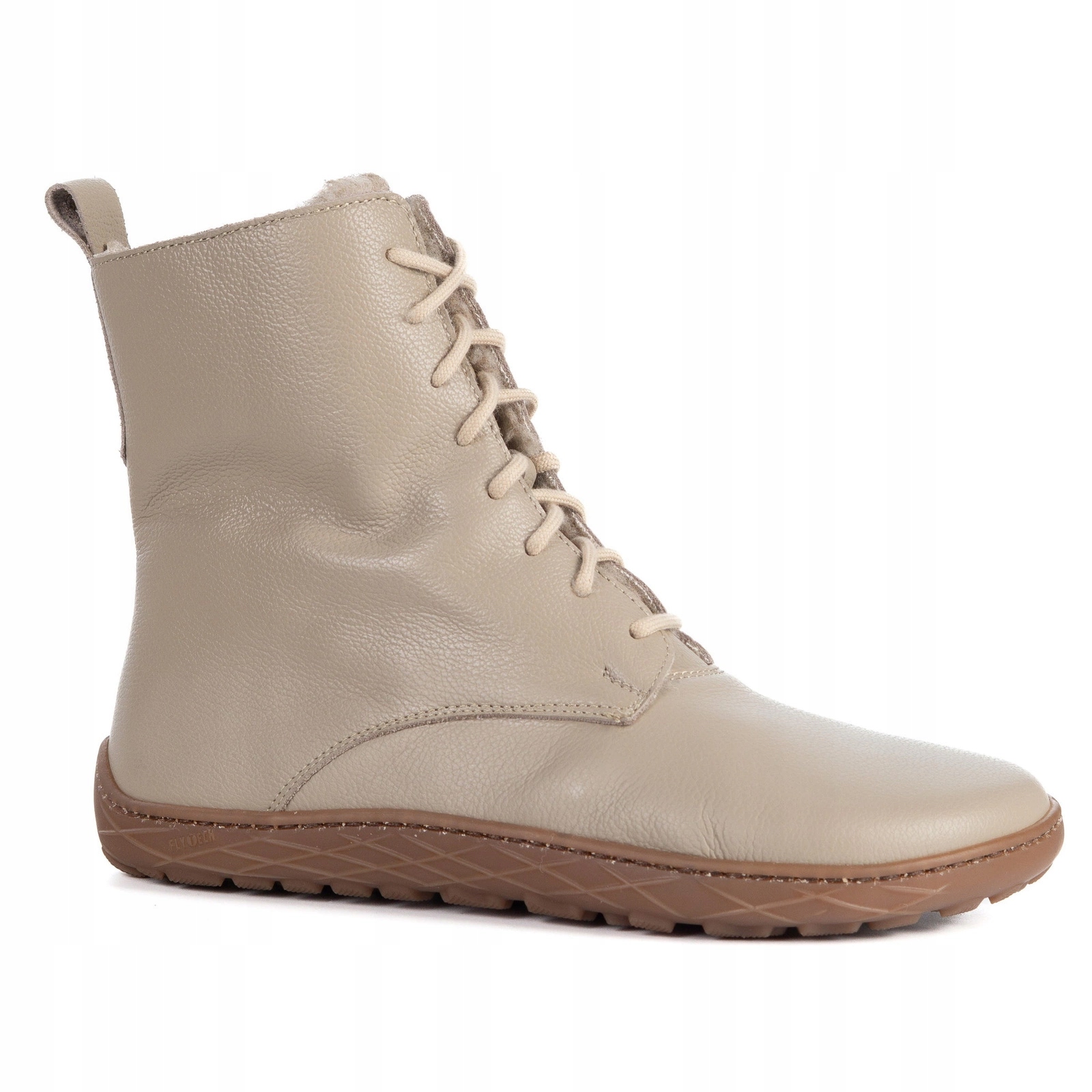 Dámské kotníkové boty Barefoot zateplené kožené šněrovací 0778W béžové 41
