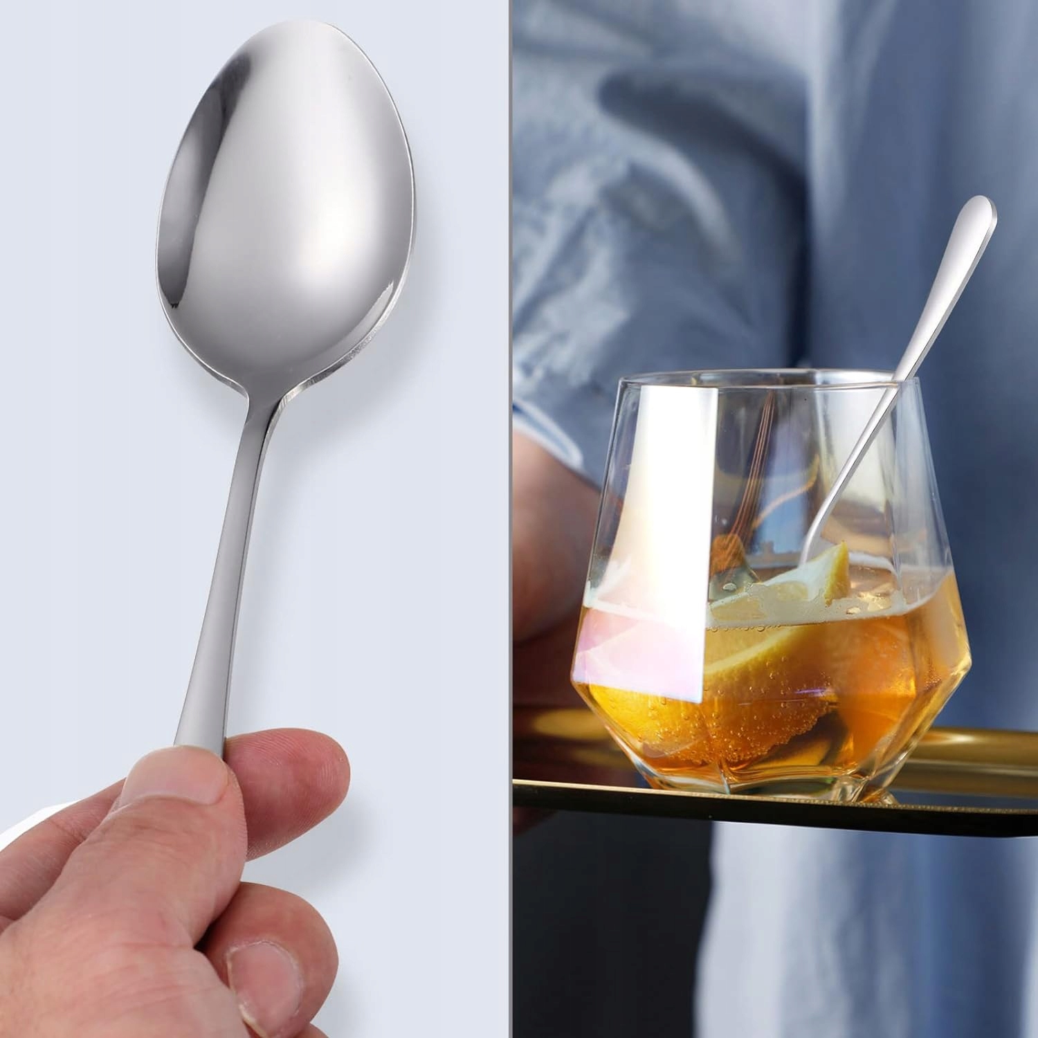 ZESTAW KOMPLET DUŻYCH ŁYŻEK OBIADOWYCH ZUPY 6 szt Linia KARWIL