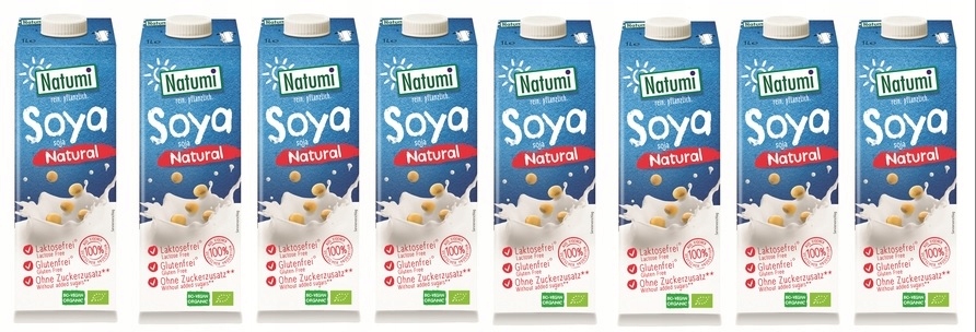 8x 1L Natumi napój sojowy bez cukru bez glutenu Bio Zgrzewka