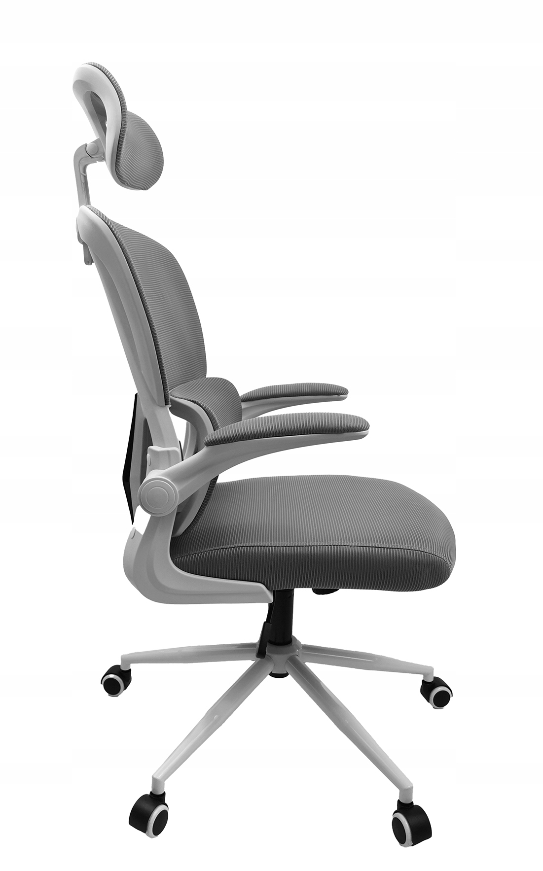 FOTEL BIUROWY ERGONOMICZNY OBROTOWY KRZESŁO REGULOWANE WYGODNE ŁADNY SZARY Minimalna wysokość siedziska 42 cm