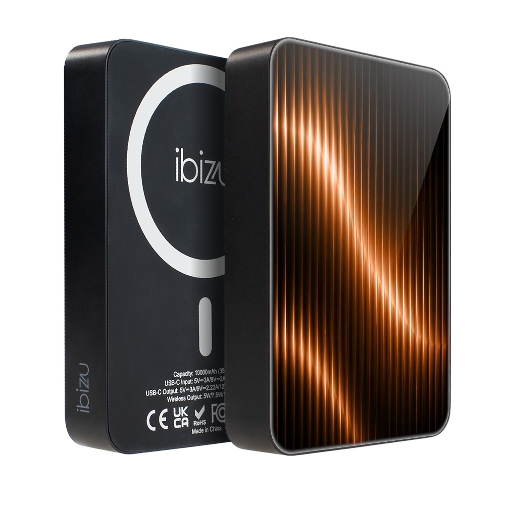 Powerbank Ibizu MagPower 10 000 mAh, gwiezdna czerń, Pomarańczowe Inferno