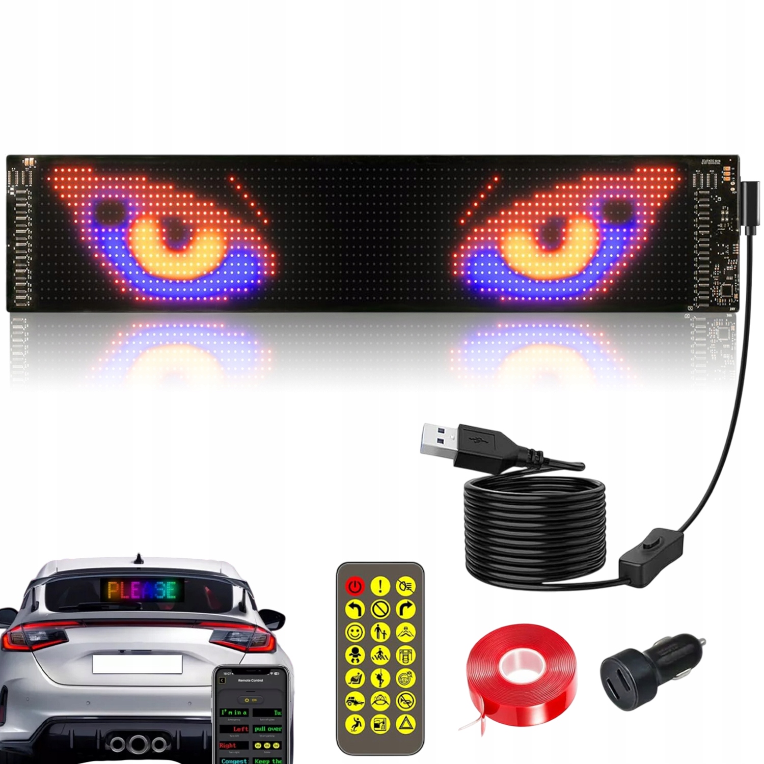 Reklama Led Displej Tabule Obrazovka 59x12 cm Ovládání pomocí Diy aplikace