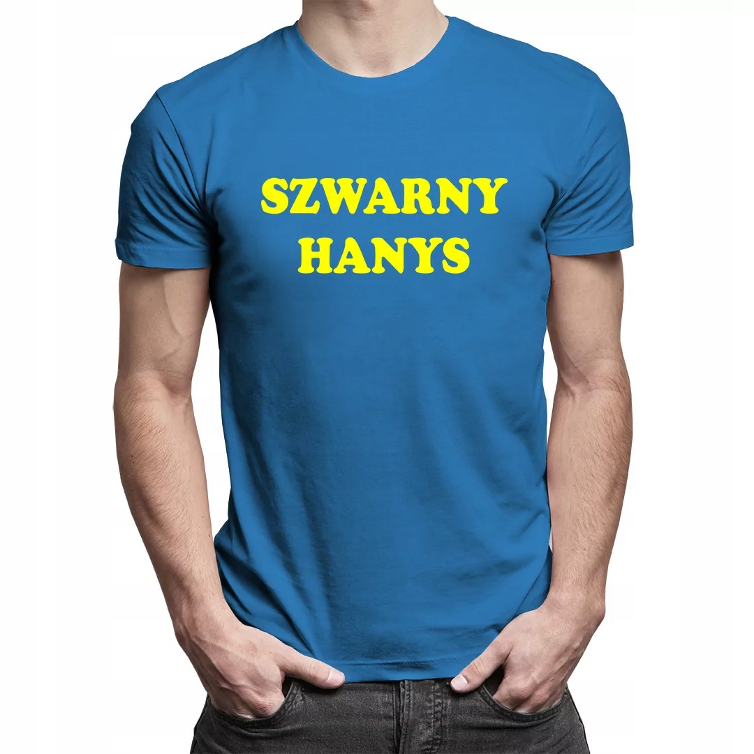 

Szwarny hanys - koszulka z nadrukiem dla niego