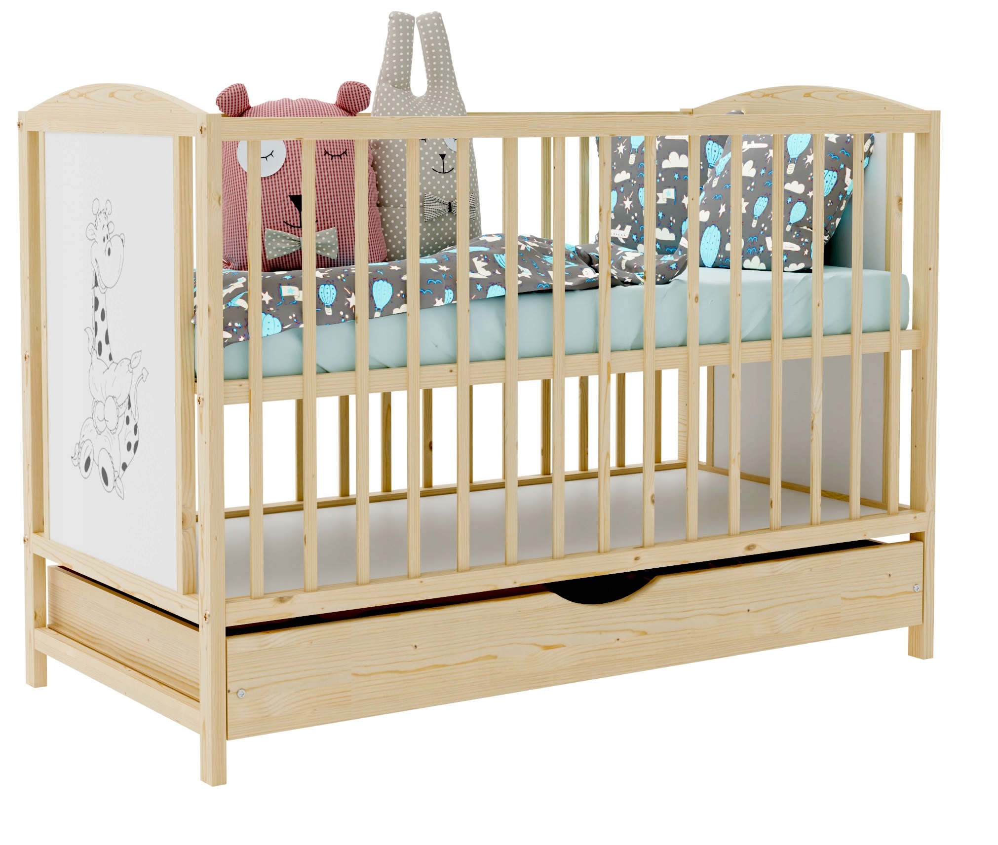 Детская кровать сказка ящик сосна 120x60