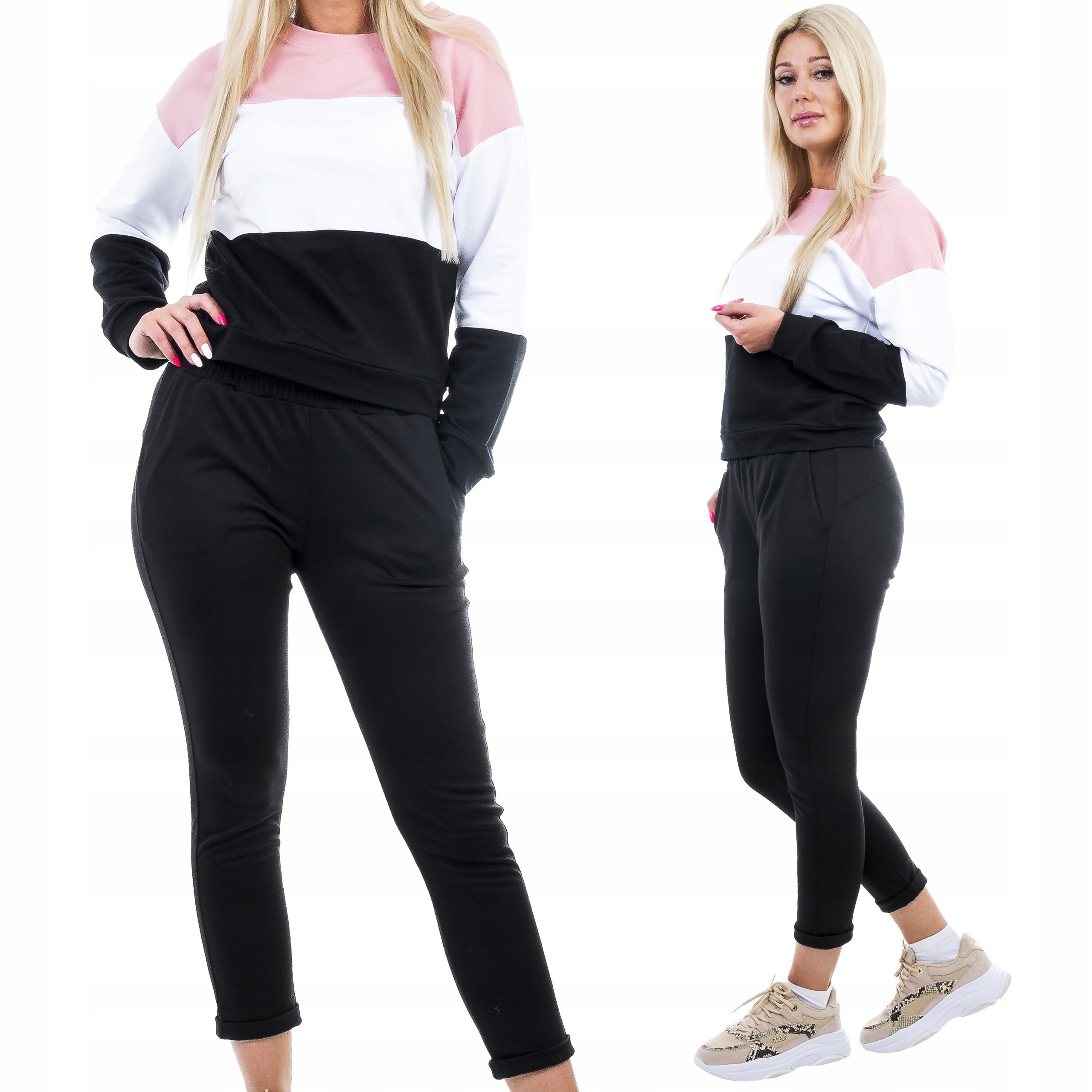 

Z287 Komplet Dres Pasy Różowo - Czarny r 46
