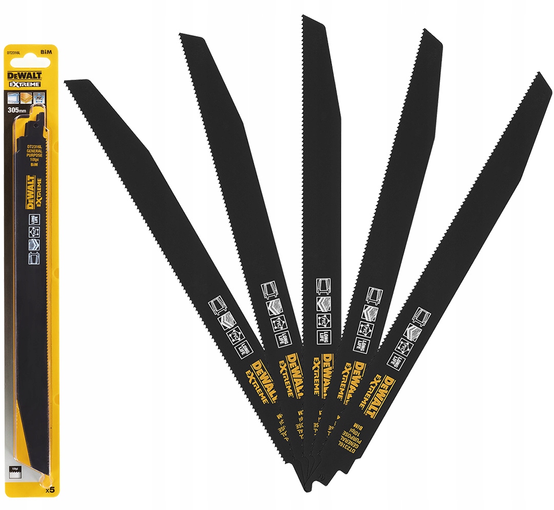 

Brzeszczoty pił szabl 305 metal Pcv Dewalt DT2316L