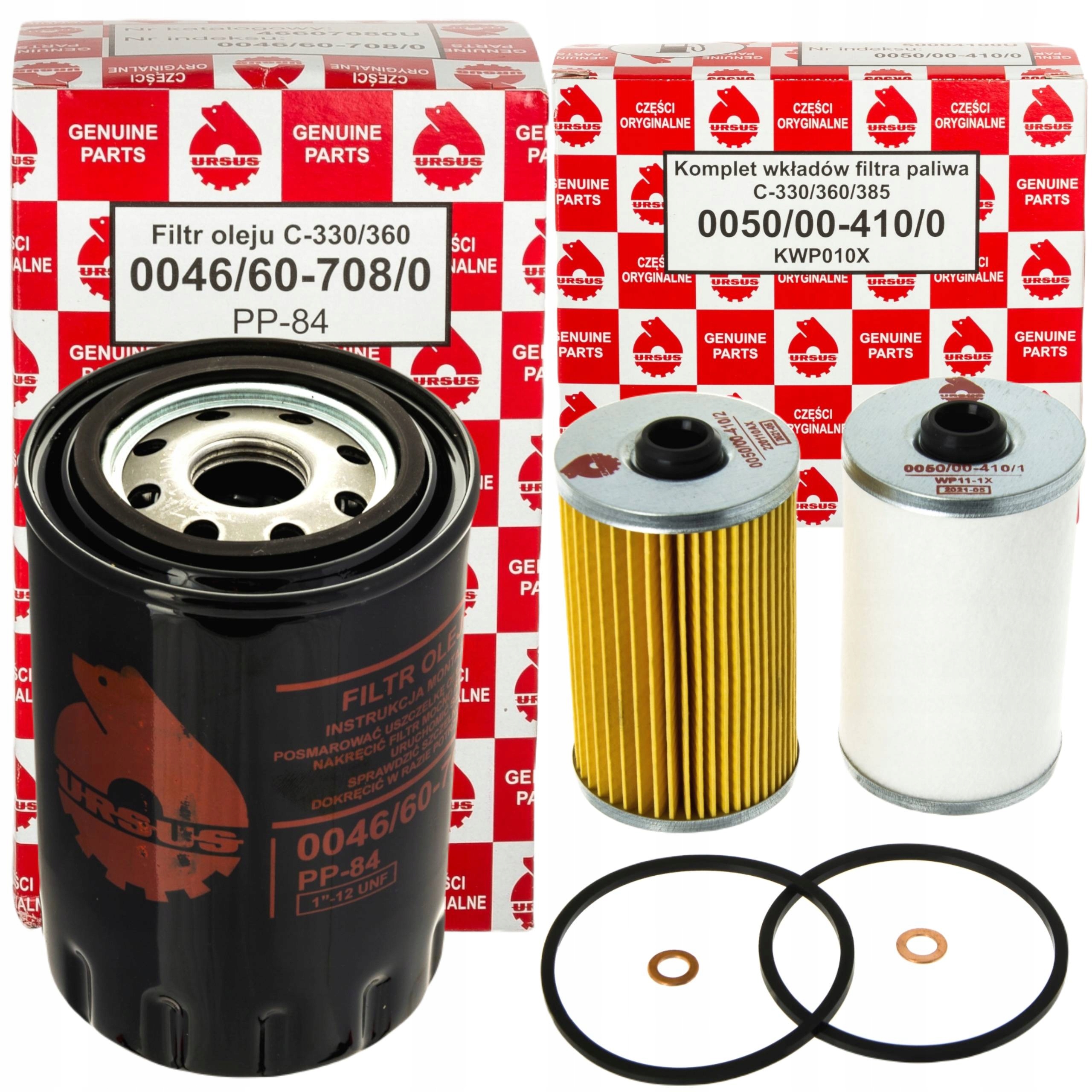 FILTR OLEJU PALIWA DO URSUS C 330 C 360 ZESTAW KOMPLET SERWISOWY ORYGINAŁ