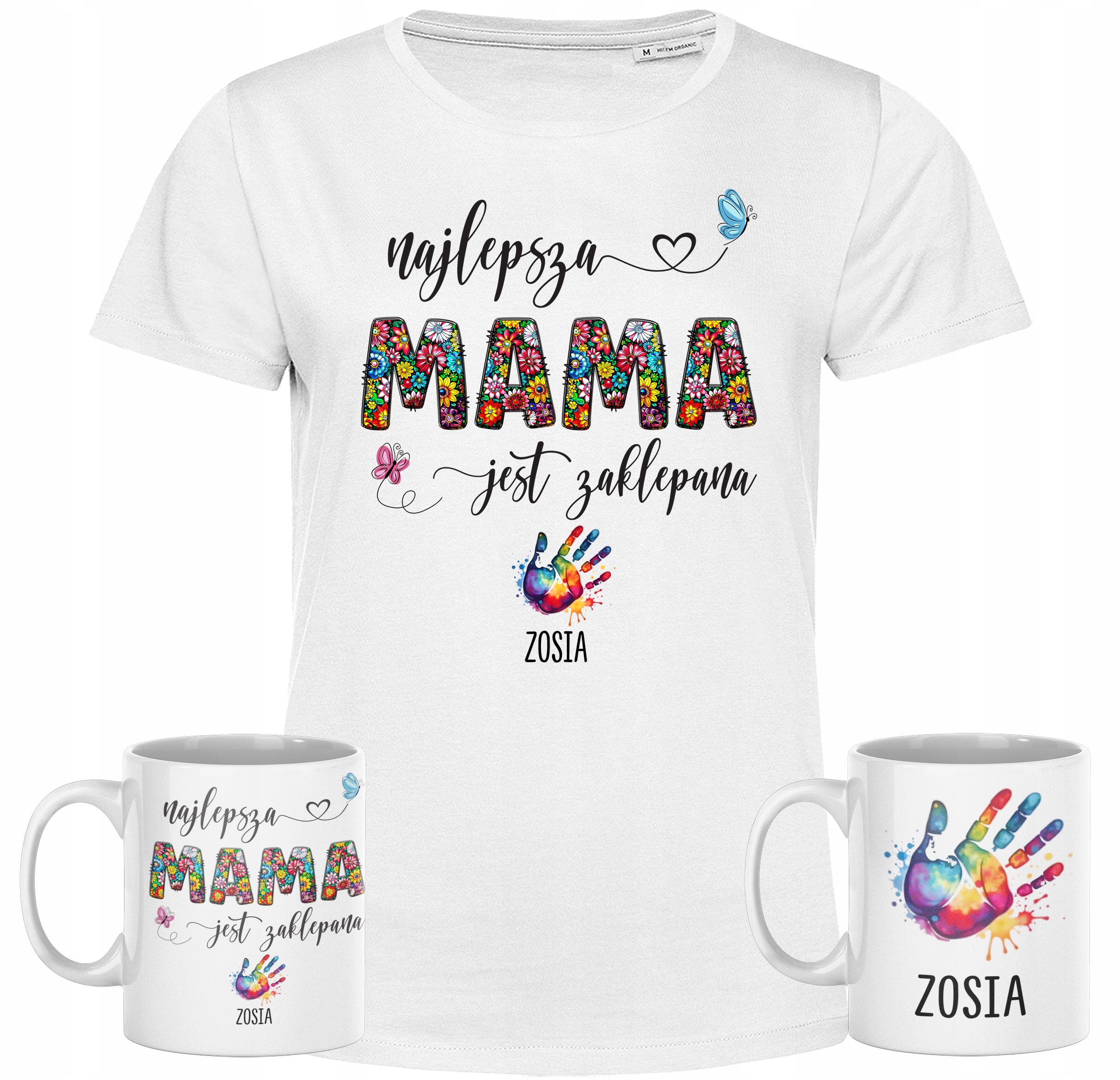 Tričko Svátek Matek A Sada 2 Hrnků Pro Matku A Dítě Se Jménem 3XL