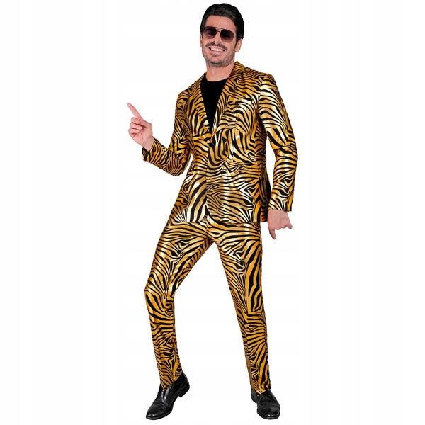 Pánský Oblek Zlato Černá Zebra Karneval Zábava XXL