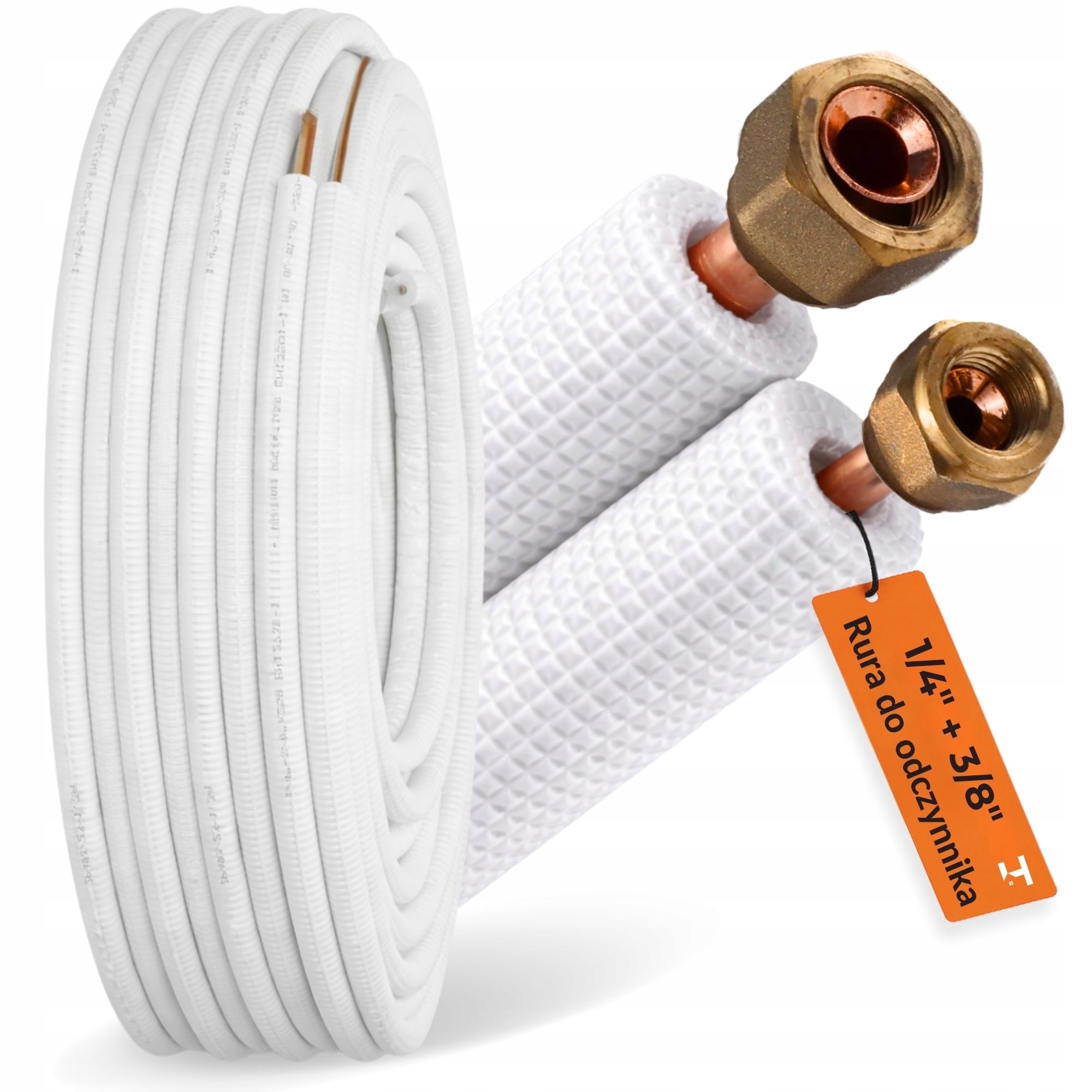 Dvojitá trubka pro klimatizaci 1 mm 1/4" 3/8" s kalichy – 2 m