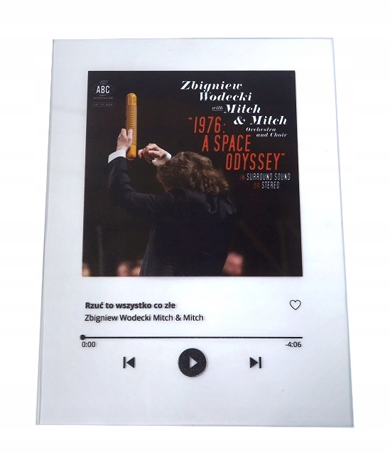 Ramka Spotify szkiełko muzyczne prezent piosenka Z.Wodecki Rzuć to wszystko