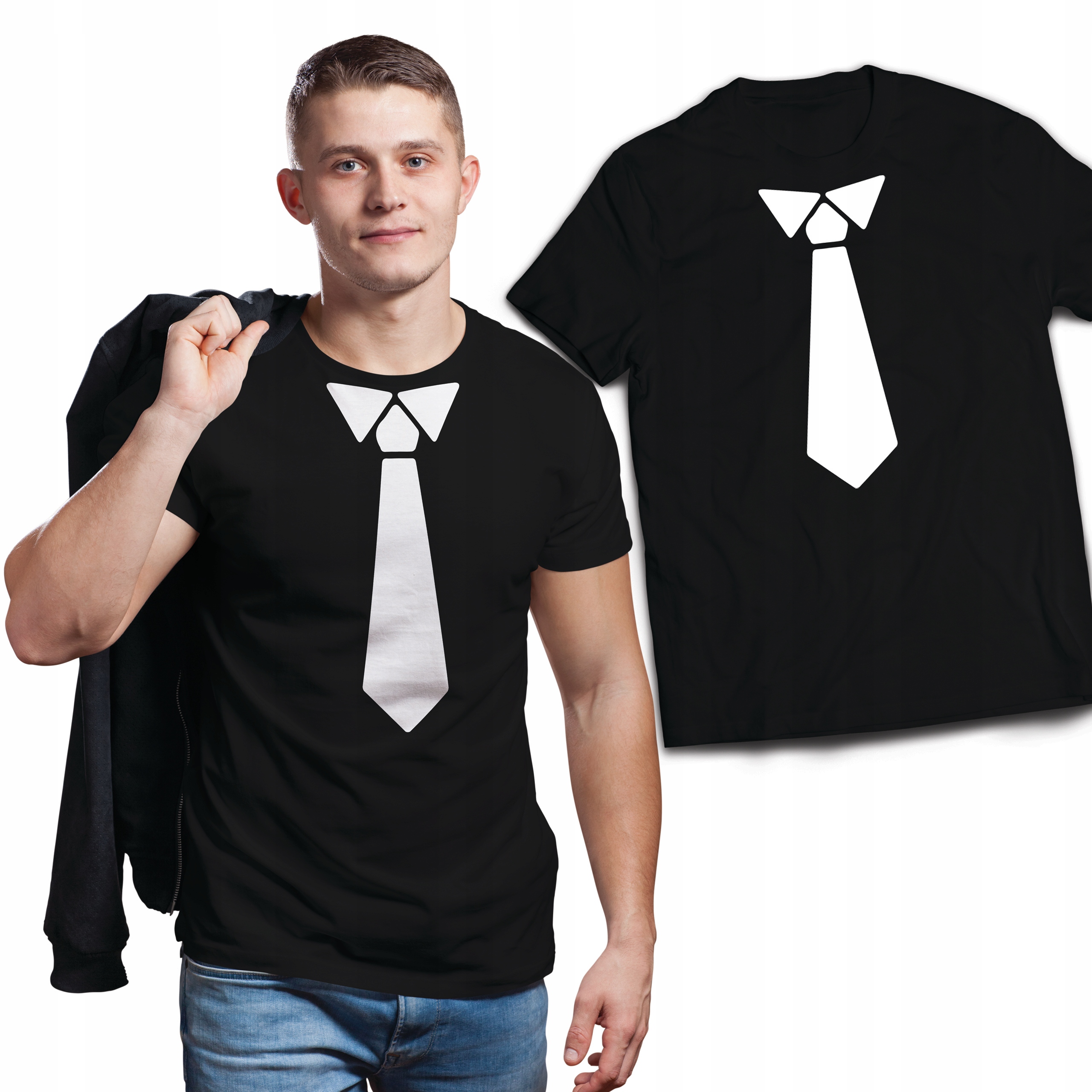 

Koszulka Z Krawatem Elegancka Dżentelmen roz XL