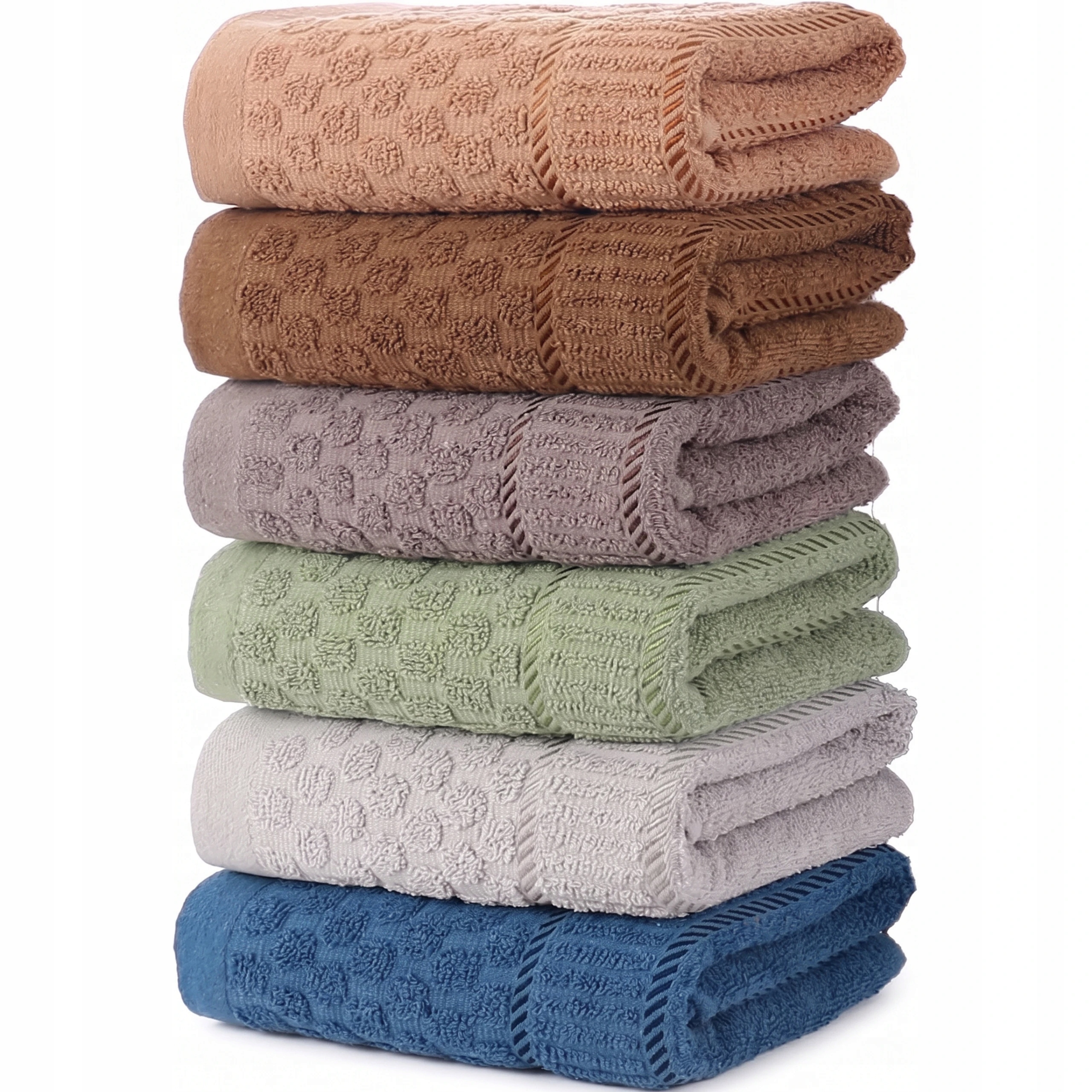 Luksusowy Komplet 6 Ręczników Kąpielowych 70x140 Bawełna Frotte Chłonne