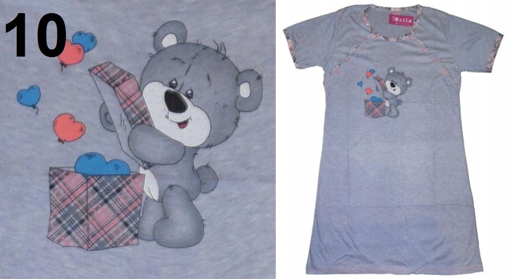 KOSZULA NOCNA CIĄŻOWA DO PORODU KARMIENIA PIERSIĄ ROZPINANA PIŻAMA BIELIZNA Kolor odcienie szarości i srebra